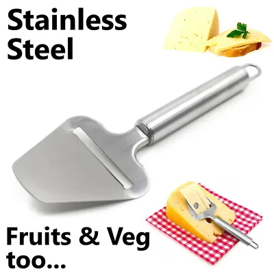 Premium Cheese Slicer STAINLESS STEEL Cutter Planer Grater Server Peeler • £2.95