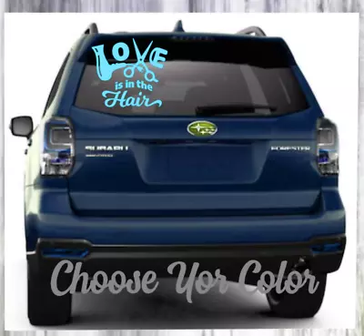 Truck Car Monogram Vinyl Decal Beautician Window Sticker   Hair Stylist Design  • $6.89