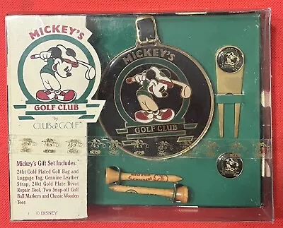 Mickey's Golf Club Set 24k Gold Plated Bag Tag Divot Tool Markers Tees -Luggage • $25