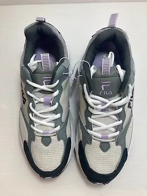 Fila Women Lace Up Athletic Running Sneakers Envizion Grey Lilac Mesh NEW! • $24.20