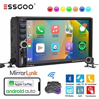 7  Car Stereo Head Unit Radio Wireless Carplay Android Auto USB 2 DIN Camera MIC • $63.99