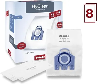 Hyclean Miele XL Pack 3D GN Vacuum Cleaner Bags Filters 3L • £39.99
