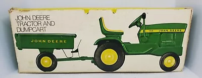 NEW In Box Ertl 1970's #552 John Deere 140 Lawn Garden Tractor With Dump Cart • $650