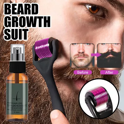 $12.96 • Buy Beard Growth Kit - Beard Growth Serum & Derma Roller Mustache Hair Growth Boosts