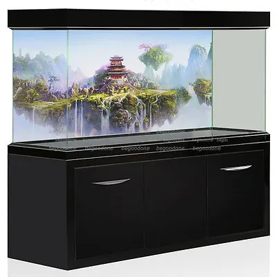 $19.79 • Buy Wuxia Fantasy Mountain Aquarium Background Poster Backdrop Fish Tank Decor