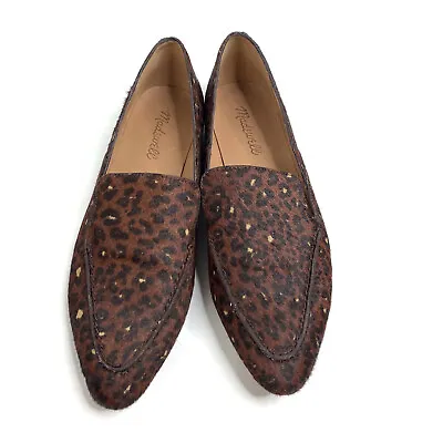 Madewell NWOB $138 The Frances Skimmer In Leopard Calf Hair Loafer Sz 7.5 Ma579 • $16.99