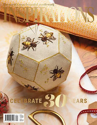 Inspirations Embroidery Magazine: Issue #120 (Oct'23) Celebrate 30 Years Inc P&P • £9.99