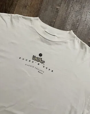 VINTAGE 90s Mossimo Skate Mens XL White T Shirt Pound N Type Mexico Logo Tee • $40