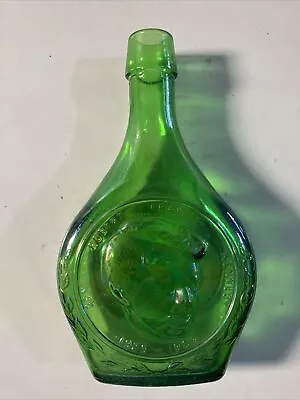 Vintage 1971 Wheaton Green Glass Robert F. Kennedy Commemorative Bottle • $9.99