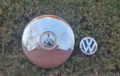 Volkswagen VW Bug Bus Wheel Rim Center Approx 10  Hub Cap Chrome Separate Emblem • $10