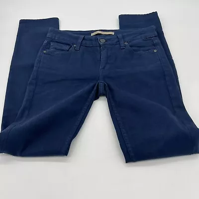 VINCE Moroccan Blue Coated LOLA STOVEPIPE Skinny Stretch Jeans 24x30 • $29.97