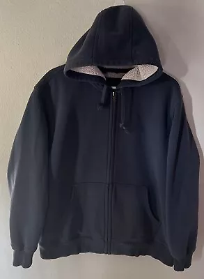 Eddie Bauer Men' Size XL Sherpa Lined Jacket Hoodie Sweatshirt Heavyweight J1319 • $35