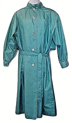 Vintage Worthington Trench Coat Womens Sz 12 Long Lined Belted Rain Size 12 • $49.49