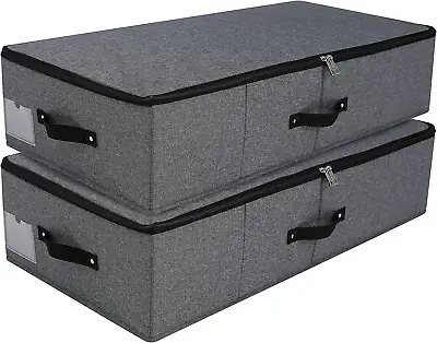 £42.29 • Buy Foldable Under Bed Storage Basket Container [2 Pack] With Black Gray, 2Pcs