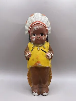 Vintage 1940’s Bisque Porcelain Doll Miniature Indian Boy Chief Japan 5  Native • $35