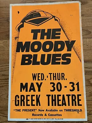 Rare! Original Moody Blues 1984 Concert Advert Cardboard Poster 22in X 14in • $80