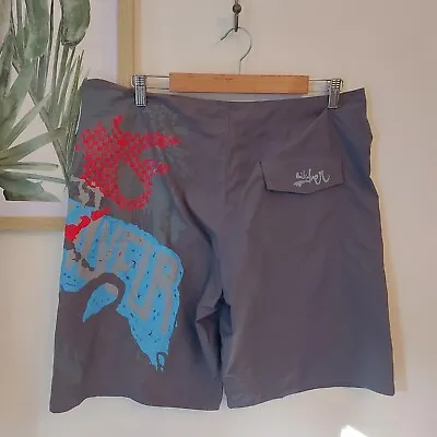 Vintage Quicksilver Polyester Y2K Surfing Board Shorts Boardies W38 Surf Beach • $20.98