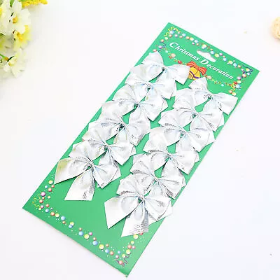 12pcs Christmas Decorations No Odor Waterproof Diy Christmas Tree Bow-knot Decor • $10.76