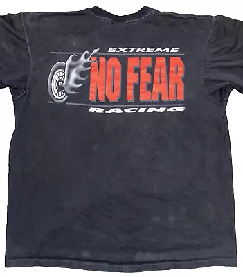 No Fear Extreme Racing Vintage Y2K Short Sleeve Black T Shirt Men's XL Skater • $21.20