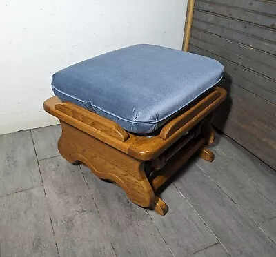 Vintage Oak Wood Gliding Ottoman Footstool Nursery/Baby/Rocker Glider Stool N62 • $252