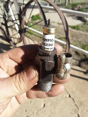 CHAMPION TOLEDO Vintage Antique Primer Priming Spark Plug Model T Ford Hit Miss  • $80