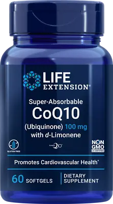 Life Extension Super-Absorbable Coq10 100mg Kaneka Ubiquinone D-Limonene 60 Gels • $24