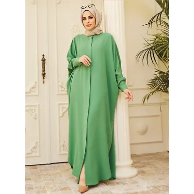 Women Robe Maxi Dress Abaya Jilbab Kaftan Long Muslim Dress Dubai Robe Dress • £15.99
