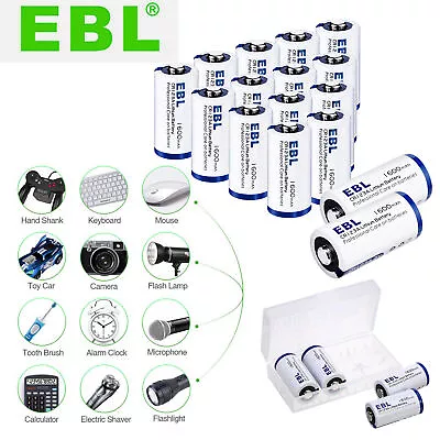 4/8/12/16 Packs CR123 Batteries CR123A 123 3V Lithium Photo Camera EBL • £16.99