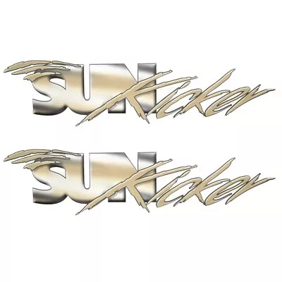 Malibu Boat Logo Decals 187613 | Sun Kicker Neutral Stickers (Pair) • $83.16