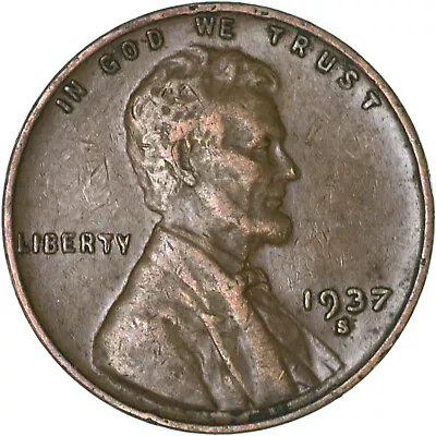 1937 S Lincoln Wheat Cent Very Fine Penny VF • $1.80