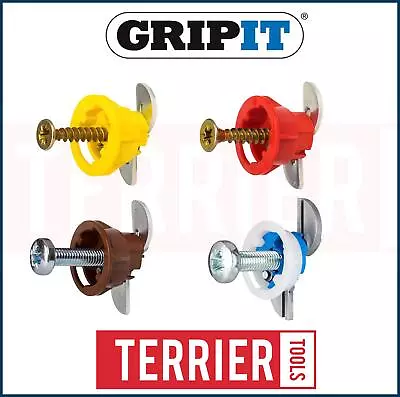 GRIP IT PLASTERBOARD FIXINGS & SCREWS HOLLOW CAVITY WALL 151820 & 25mm • £4.49