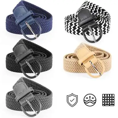 For Men Women Elastic Fabric Braided Belt Enduring Stretch Woven Belt  Unisex • $7