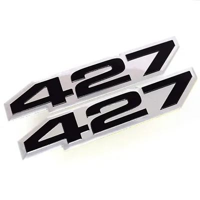 2X 427 Aluminum Emblem Badge Decal For Chevy Corvette Z06-C6 427 Black & Silver • $23.99