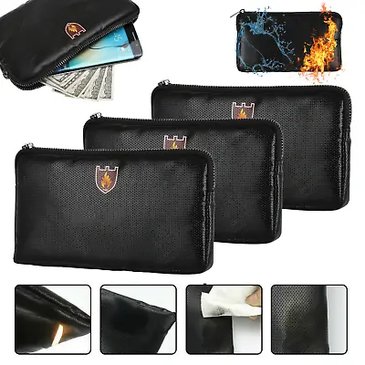 £9.55 • Buy Fireproof Waterproof Document Bag File Money Safe Box Secret File Protect Pouch