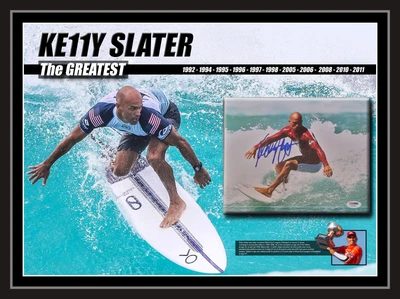 $595 • Buy Kelly Slater 'The Greatest' Signed & Framed Photo Case (PSA DNA #Y32908)