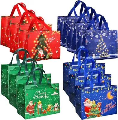 £13.11 • Buy DOJoykey 12pcs Reusable Christmas Tote Bags Non Woven Fabric Christmas Gift Bag