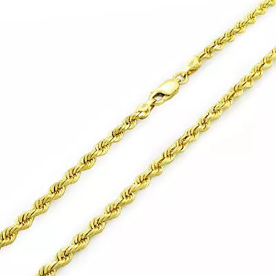 10K Yellow Gold Solid 3mm Mens Diamond Cut Rope Chain Necklace Lobster Clasp 20  • $594.98