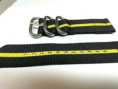 Watch Band 22MM NYLON STRIPE THREE RING SPORTS • $5.50