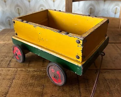 £75 • Buy Antique Large Victorian Child's Pull Along Trolly Truck, 13.5x12.5x6”, Original