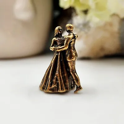 Dancing Couple Brass Miniature Sculpture Wedding Gift Idea Statuette 1PCS • $16