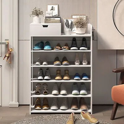 £45.99 • Buy 5 Tier Shoe Storage Cabinet With Drawer Wooden Shoe Rack Stand Racks Organizers 