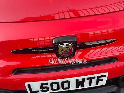 Uk Seller Hq Fiat Abarth New Gloss Black Whisker Grill Badge Trim 500 595 695 • $138.09