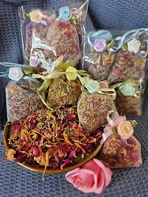 Homemade Organic Rose & Lavender Pot Pourri In Mixed Colour Organza Bags • £8