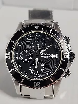 Armitron Watch 20/4788 Blac Face Day Multi Function Silver Bracelet New B  (482) • $10