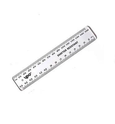 15cm  CLEAR Ruler Shatter Resistant Plastic Centimetres And MM. School Or Office • £1.29