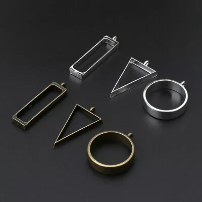 £3.05 • Buy 10 Pcs Hollow Frame Open Back Bezel Pendant Pressed Flower Jewelry Making DIY