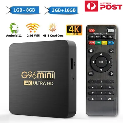 $49.99 • Buy G96 Mini Smart TV Box Android 11.0 2.4G WIFI 4K Set Top Box Media Player Au Plug