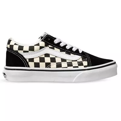 Vans Old Skool Primary Check Black White Kids Shoes • $90