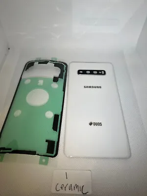 Fits Samsung Galaxy S10+ G975 Battery Cover Battery Back White Ceramic Adhesive • £4.99