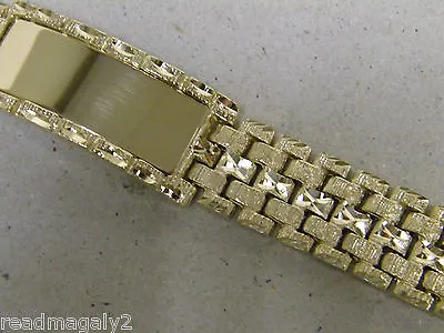 Men's Yellow Gold Plated Presidential Link Smooth ID Bracelet 8in Long 20mm Wide • $42.99